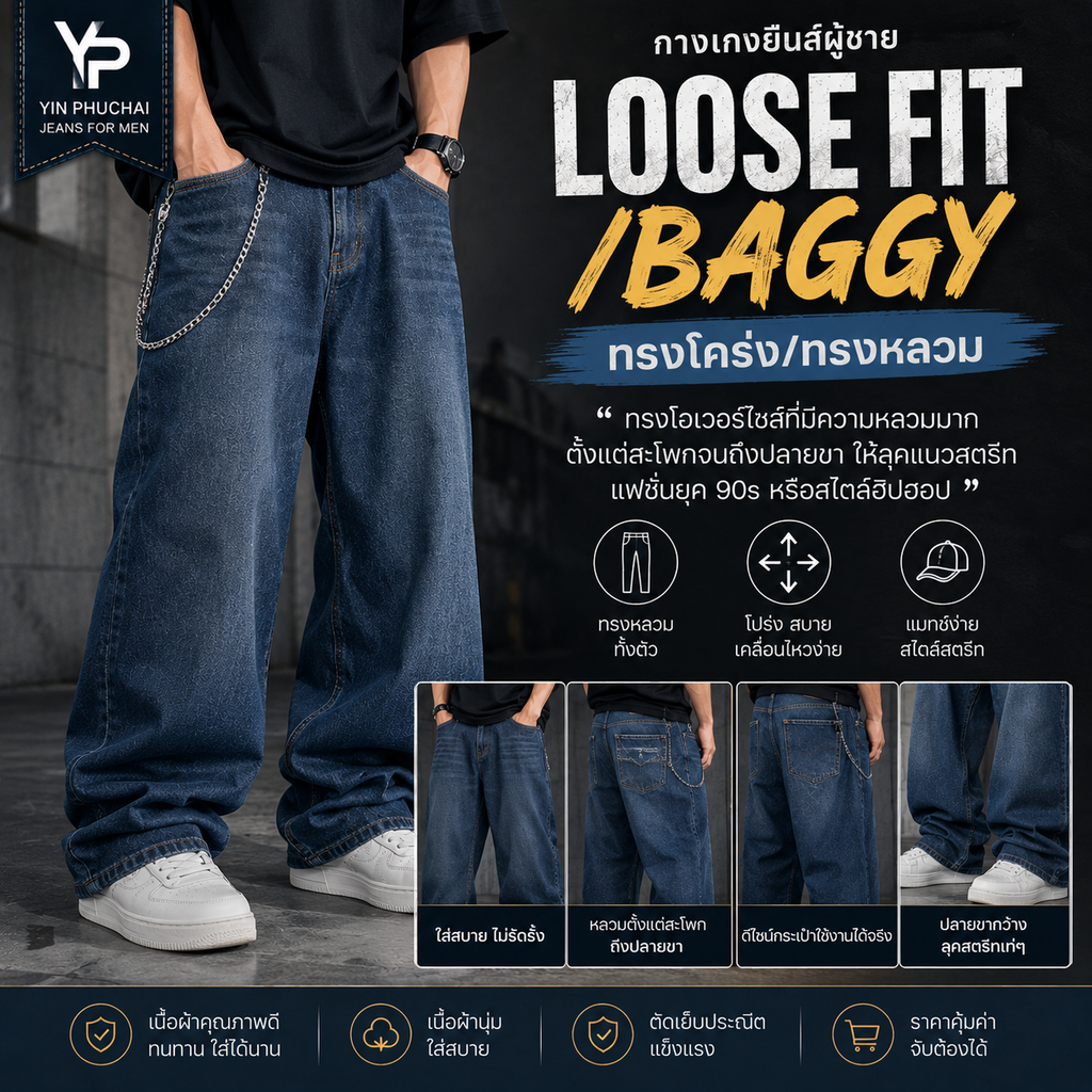 กางเกงยีนส์ ทรงbaggy